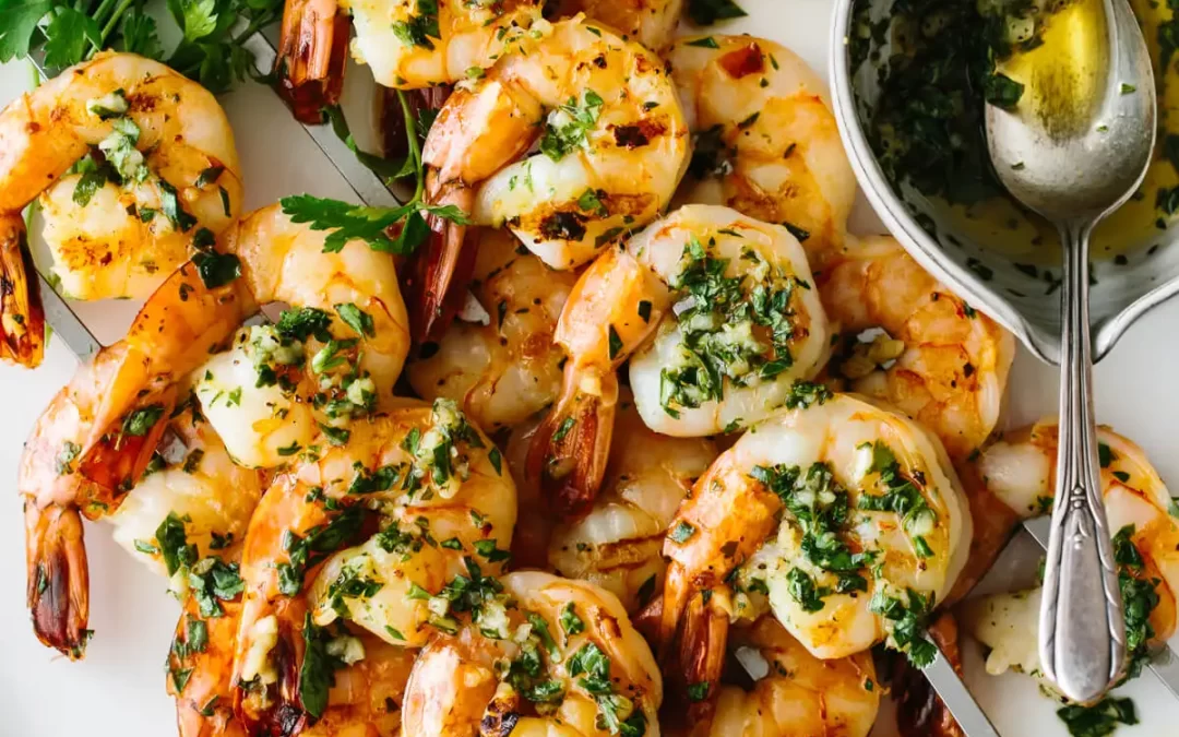 Grilled Shrimp Skewers with Garlic Butter