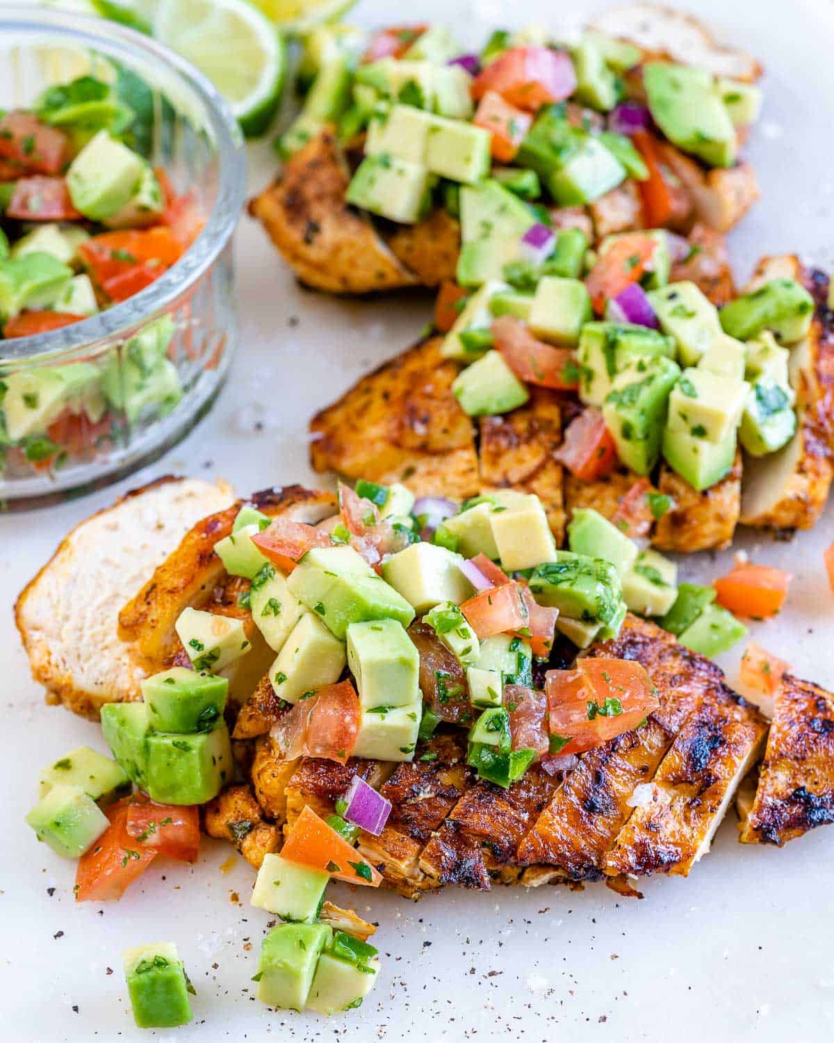 Grilled Chicken with Avocado Salsa -