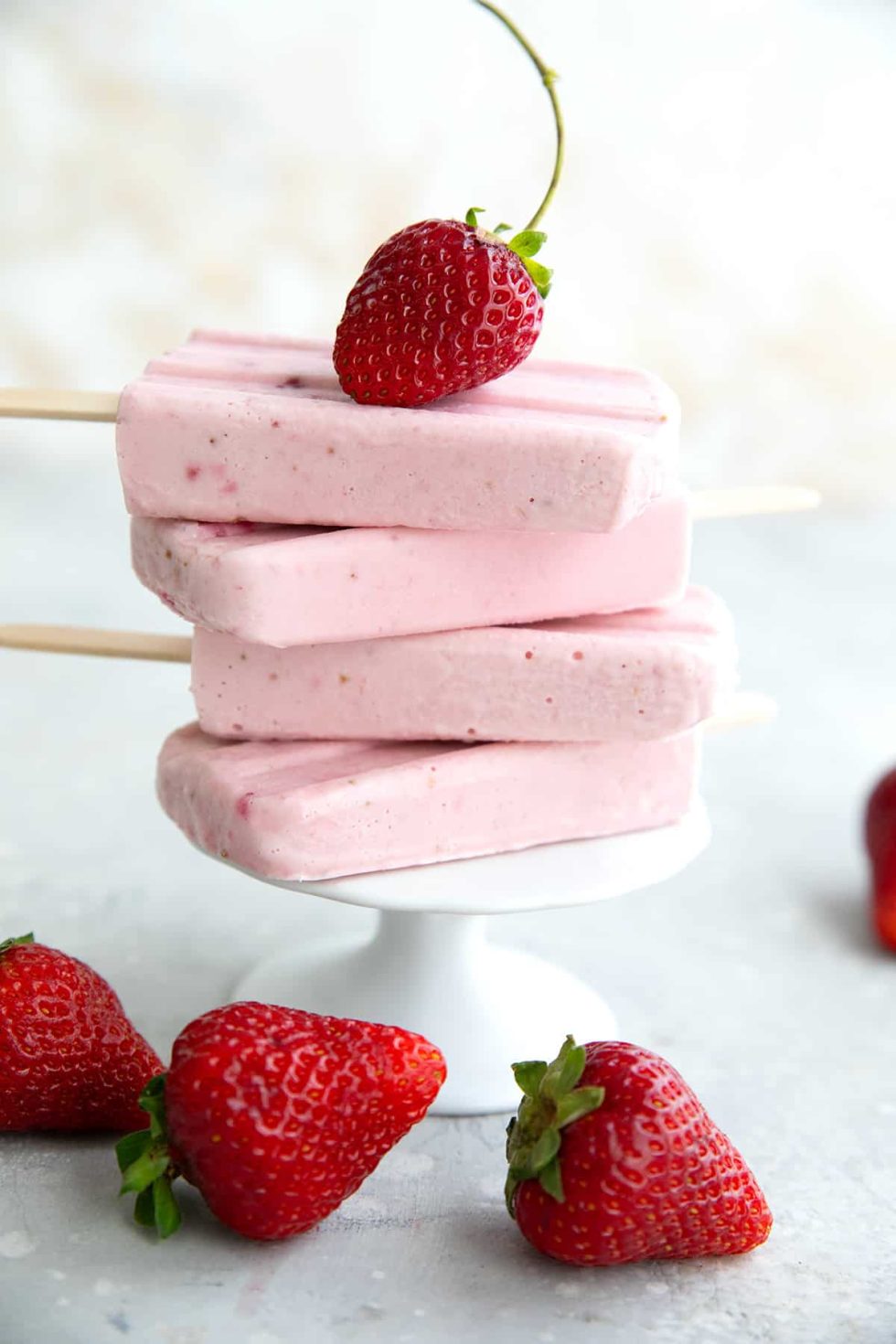 Low Carb Strawberry Cream Popsicles