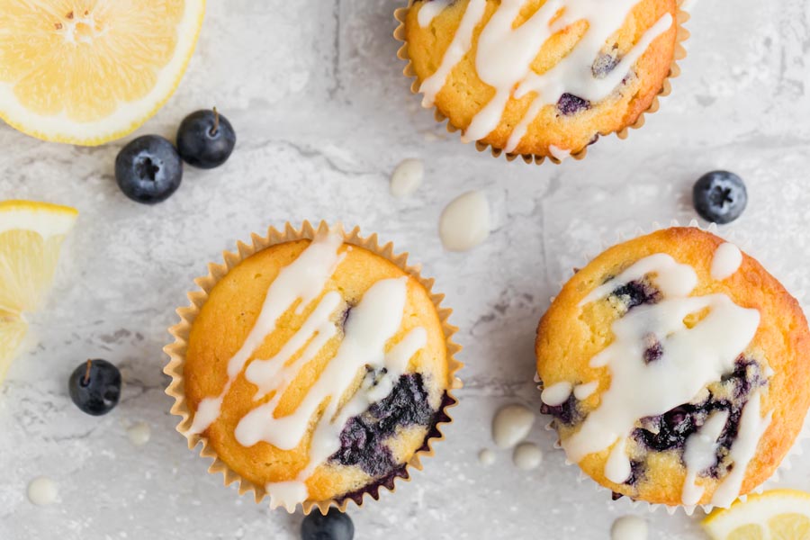 Lemon and Blueberry Keto Cupcakes